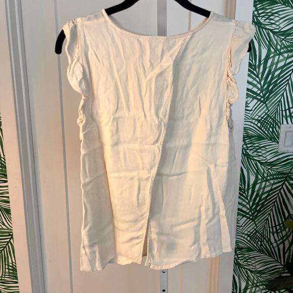 Ba&sh Cream Fani Crepe Ruffle Blouse Small - Picture 9 of 14